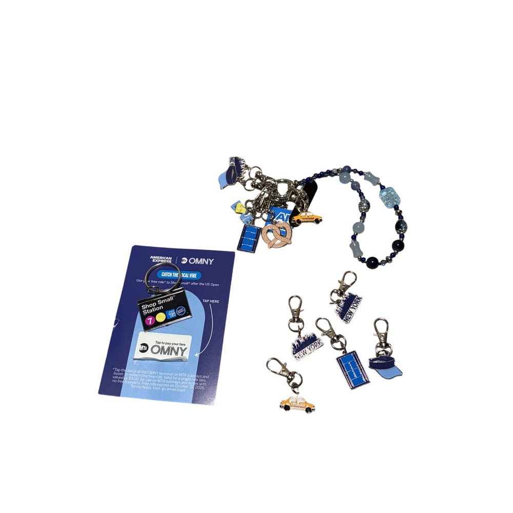 US Open 2026 AMEX Keychain Charm Set New 12 charms